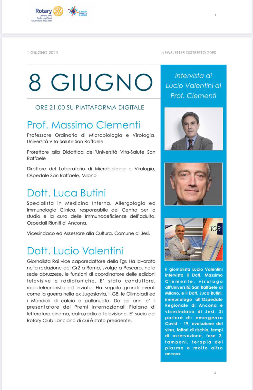 8 Giugno – EMERGENZA COVID 19