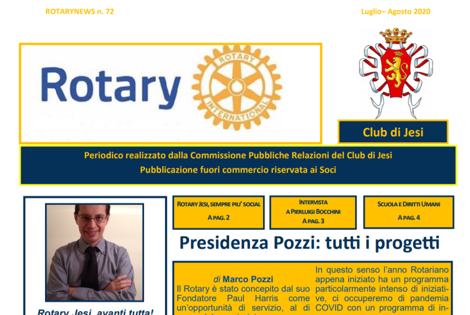 RotaryNews N. 72, il notiziario di luglio-agosto 2020
